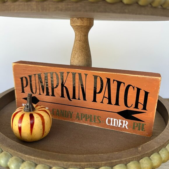 Handmade Fall Days Are Fun Days - Tiered Tray Decor Set, Autumn, Orange, Pumpkin - Picture 4 of 8